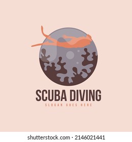 Scuba Diving Logo Design Concept Vector. Diving Logo Template Vector