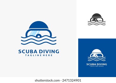 Scuba diving logo design illustration