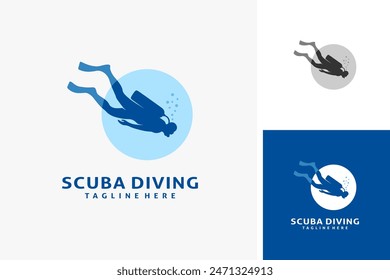 Scuba diving logo design illustration