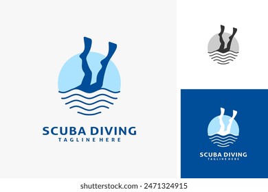 Scuba diving logo design illustration