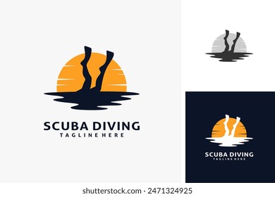 Scuba diving logo design illustration