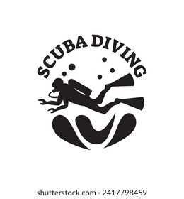 Scuba diving logo design, perfect for diving school and under water adventure logo design