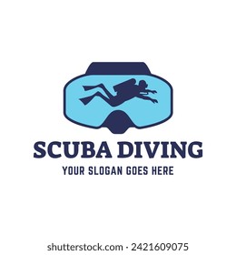 Scuba diving logo design, perfect for diving school and under water adventure logo design
