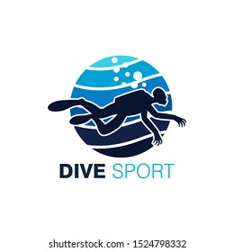 Scuba Diving Logo Design Vector Template