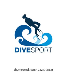 Scuba Diving Logo Design Vector Template