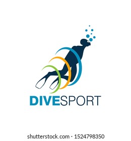 Scuba Diving Logo Design Vector Template