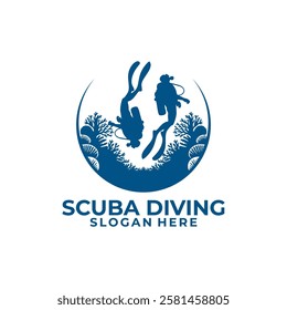 Scuba Diving Logo Design Vector Template. Snorkeling logo vector icon.