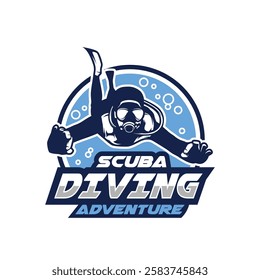 Scuba Diving logo. Dive sport logo design illustration vector