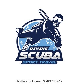 Scuba Diving logo. Dive sport logo design illustration vector