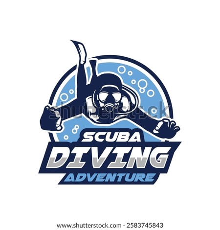 Scuba Diving logo. Dive sport logo design illustration vector