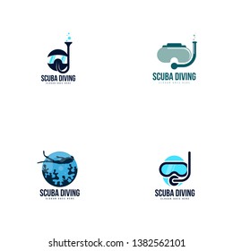 Scuba diving logo template. Sport logo template