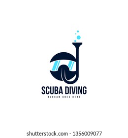 Scuba diving logo template vector. Diver logo concept