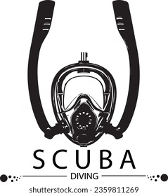 Scuba Diving Logo - Unterwasser-Abenteuer-Illustration, Tauchen in den Tief - Tauchmaske Silhouette, Erkunden Sie das Meer - Scuba Diving Logo Vector