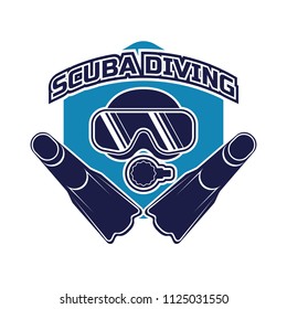 scuba diving logo for your business or sport school, vector illustration