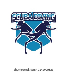 scuba diving logo for your business or sport school, vector illustration