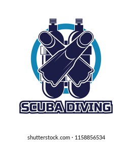 scuba diving logo for your business or sport school, vector illustration
