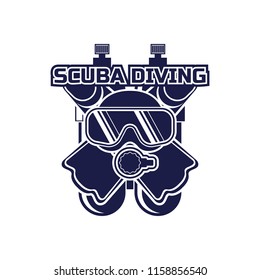 scuba diving logo for your business or sport school, vector illustration