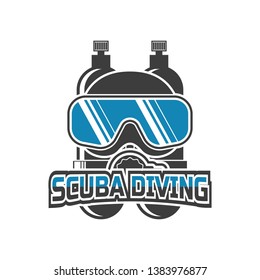 scuba diving logo for your business or sport school, vector illustration