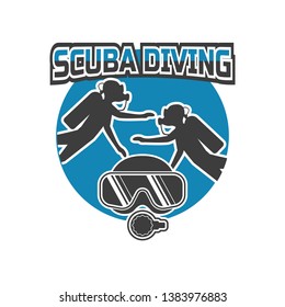 scuba diving logo for your business or sport school, vector illustration