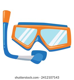 scuba diving mask cartoon. equipment snorkel, swimming, object water scuba diving mask sign.  vector illustration