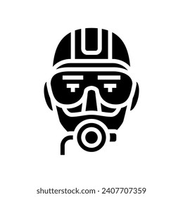 scuba diving mask face glyph icon vector. scuba diving mask face sign. isolated symbol illustration