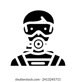 scuba diving mask face glyph icon vector. scuba diving mask face sign. isolated symbol illustration