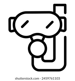 Scuba Diving Mask Icon Outline Vektorgrafik. Augenschutz unter Wasser. Wassersportausrüstung