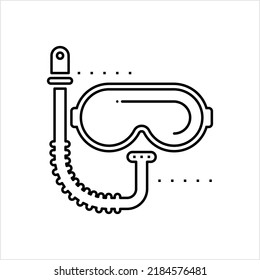 Scuba Diving Mask Icon, Under Water Diving Mask, Half Mask Vector Art Illustration