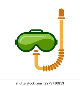 Scuba Diving Mask Icon, Under Water Diving Mask, Half Mask Vector Art Illustration