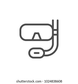 Scuba diving mask line icon