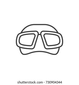 Scuba diving mask line icon.