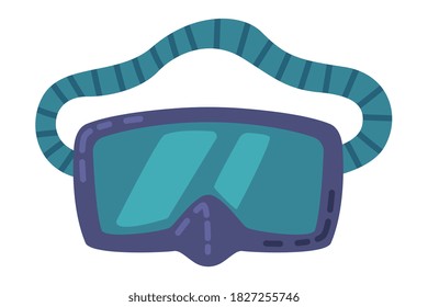 Scuba Diving Mask, Summer Vacation Accessory Cartoon Style Vektorgrafik