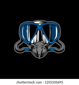 Scuba diving mask vector