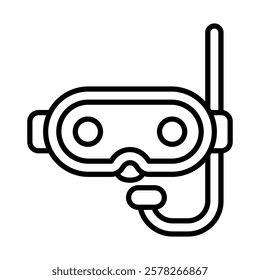 Scuba diving Mask Vector Line Icon Design