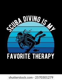 Scuba diving is my favorite therapy T-Shirt Design 