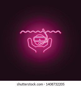 Scuba Diving neon icon. Elements of turizm set. Simple icon for websites, web design, mobile app, info graphics
