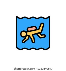 Scuba diving, ocean icon. Simple color with outline vector elements of saving marine icons for ui and ux, website or mobile application