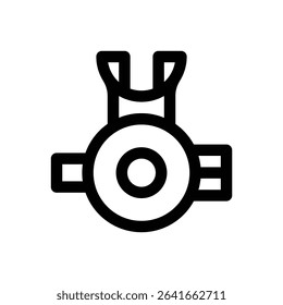 Scuba diving octopus. Editable stroke vector icon.