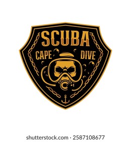 Scuba Diving Outdoor Sport emblem logo design illustration vector