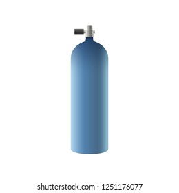 Scuba diving oxygen tank flat icon. Snorkeling, sports equipment, underwater swimming. Water sport concept. Vector can be used for topics like leisure, hobby, sport
