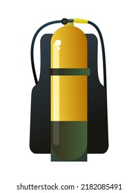 Scuba diving oxygen tank. Object isolated on white background. Vector.