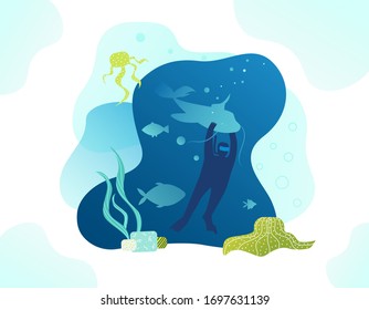 
Impresión de buceo Scuba para ilustración vectorial de pantalones t.