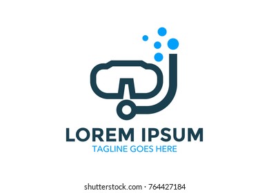 scuba diving related logo. vector. editable. unique