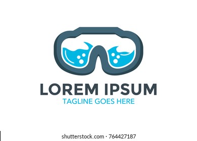 scuba diving related logo. vector. editable. unique