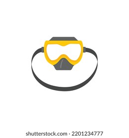 Máscara de goma de buceo Scuba, ilustración vectorial plana aislada en fondo blanco. Máscara de buceo libre, equipo para exploración submarina y marina.