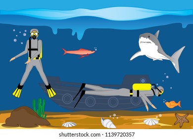 Scuba Diving in the Sea On a clear day, see the fish.