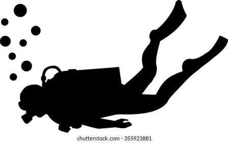 Scuba diving silhouette