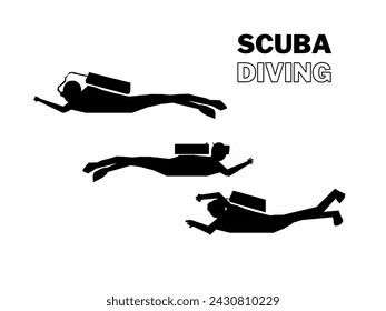 Scuba diving silhouettes, Diver silhouette, Scuba diver with quote