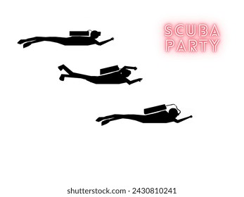 Scuba diving silhouettes, Diver silhouette, Scuba diver with quote