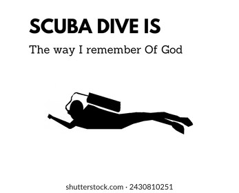 Scuba diving silhouettes, Diver silhouette, Scuba diver with quote